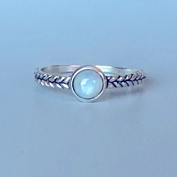 Sterling Silver Dainty Labradorite Ring - Picture 9 of 12